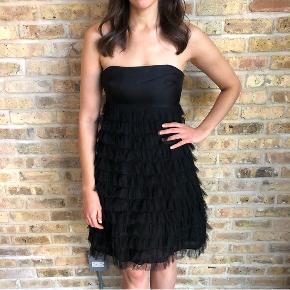 J. Crew Black Strapless Dress w/ Layers of Tuille - Picture 10 of 10